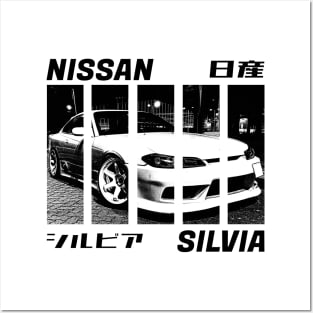 NISSAN SILVIA S15 Black 'N White 3 Posters and Art